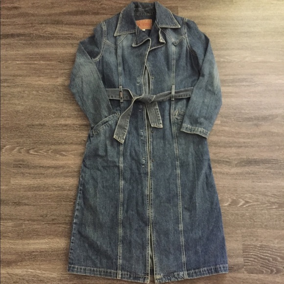 Guess Dresses & Skirts - Guess Vintage Denim Coat-Dress-Trench, Size L